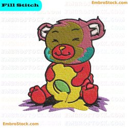 Colorful Bear Embroidery Design 2
