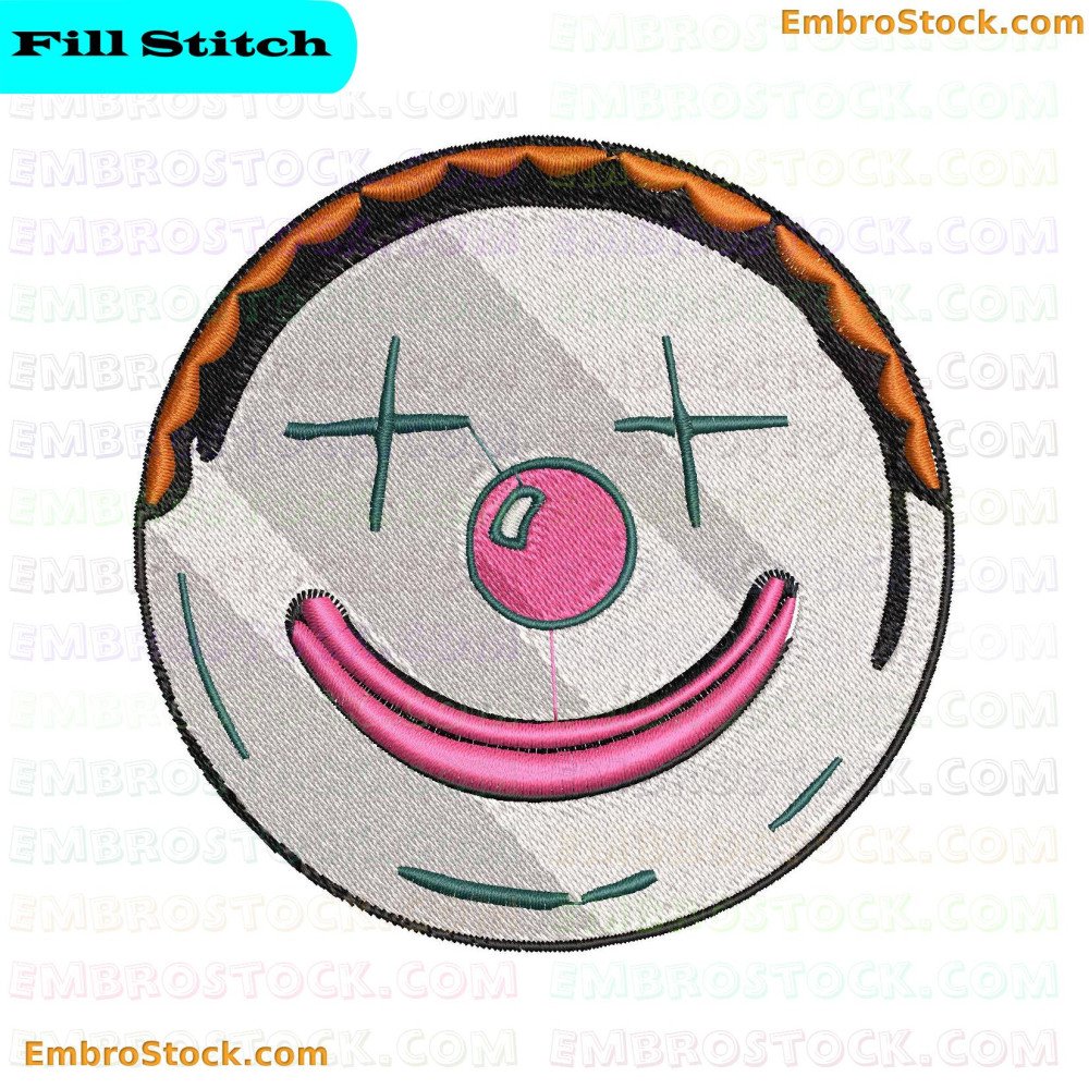 An image of a cartoon character with clown features, including large colorful eyes, a prominent red nose, and a wide smile. The character is wearing a colorful hat and traditional clown outfit with bright colors.