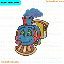 Colorful Cartoon Train Embroidery Design 5