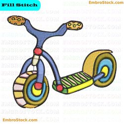 Colorful Childrens Scooter Embroidery Design 62