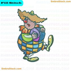 Colorful Clown Embroidery Design 5
