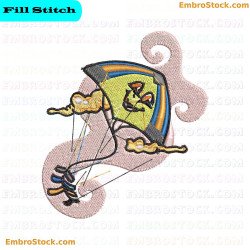 Colorful Kite Embroidery Design 2