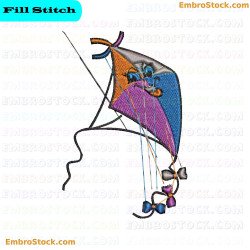 Colorful Kite Embroidery Design 3