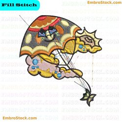 Colorful Kite Embroidery Design 4