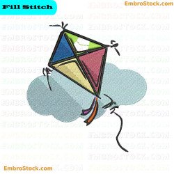 Colorful Kite Embroidery Design 52