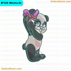 Colorful Panda Embroidery Design 3