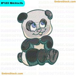 Colorful Panda Embroidery Design 6