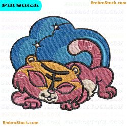 Colorful Tiger Embroidery Design 10