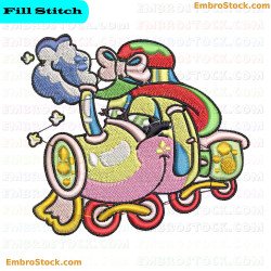 Colorful Train Embroidery Design 10