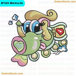 Colorful Train Embroidery Design 3