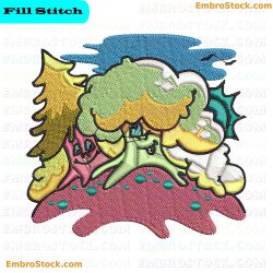 Colorful Tree Embroidery Design 17