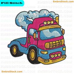 Colorful Truck Embroidery Design 15