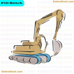 Construction Excavator Embroidery Design 4