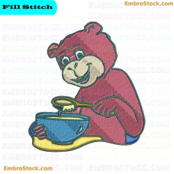 Cooking Bear Embroidery Design 3