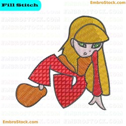 Cool Girl Embroidery Design 9