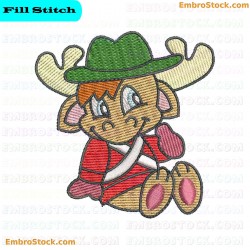 Cool Reindeer Embroidery Design 1