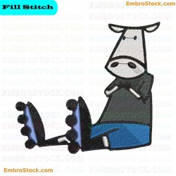 Cow Character Embroidery Design 4