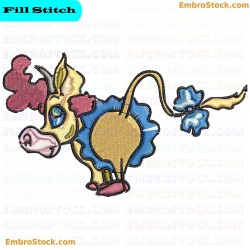 Cow Embroidery Design 16