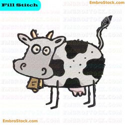 Cow Embroidery Design 6