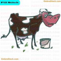 Cow Embroidery Design 8