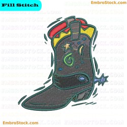 Cowboy Boot Embroidery Design 3