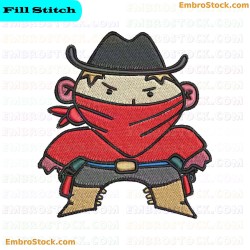 Cowboy Character Embroidery Design 10