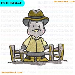 Cowboy Penguin Embroidery Design 7