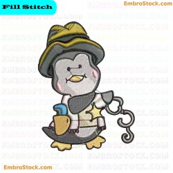 Cowboy Penguin Embroidery Design 9