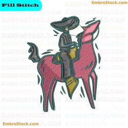 Cowboy Rider Embroidery Design 1