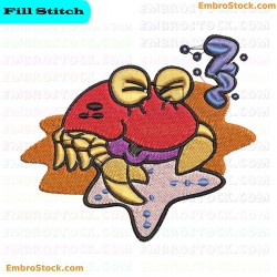 Crab Embroidery Design 10