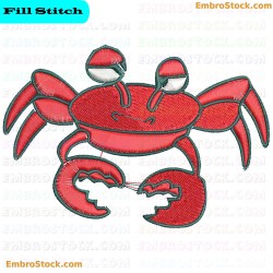 Crab Embroidery Design 4