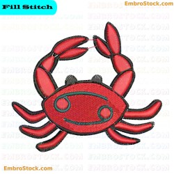 Crab Embroidery Design 5