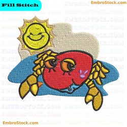 Crab Embroidery Design 8