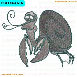 Crab Embroidery Design 9