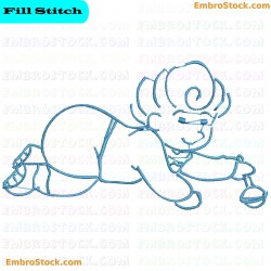 Crawling Baby Boy Embroidery Design 6