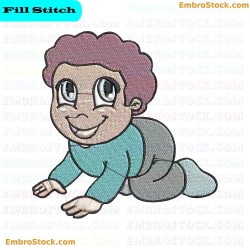 Crawling Baby Embroidery Design 50