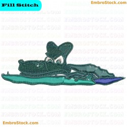 Crocodile Embroidery Design 1