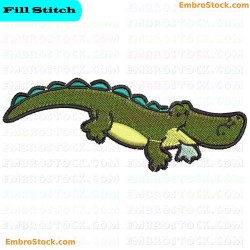 Crocodile Embroidery Design 2