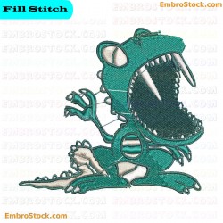 Crocodile Embroidery Design 6