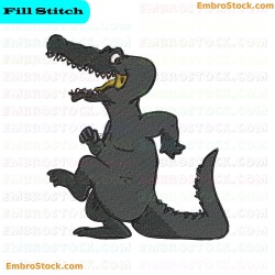 Crocodile In Its Natural Habitat Embroidery Design 3