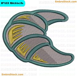 Croissant Embroidery Design 1