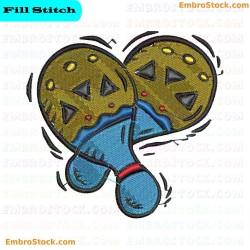 Crossed Pickleball Paddles Embroidery Design 8