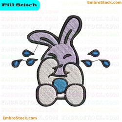 Crying Rabbit Embroidery Design 9