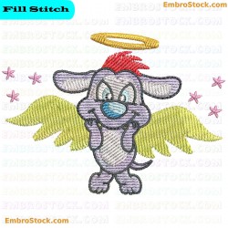 Cute Animal Angel Embroidery Design 10