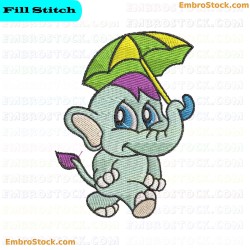 Cute Baby Elephant Embroidery Design 6