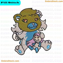 Cute Bear Embroidery Design 6