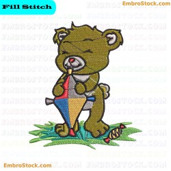 Cute Bear Embroidery Design 8