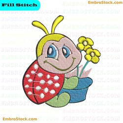 Cute Bug Embroidery Design 8