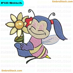 Cute Cartoon Bee Embroidery Design 17