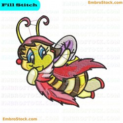 Cute Cartoon Bee Embroidery Design 7